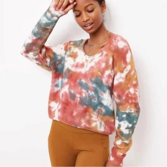 Lou & Grey Sweaters - Lou & Grey Tie Dye Waffle Knit Sweater